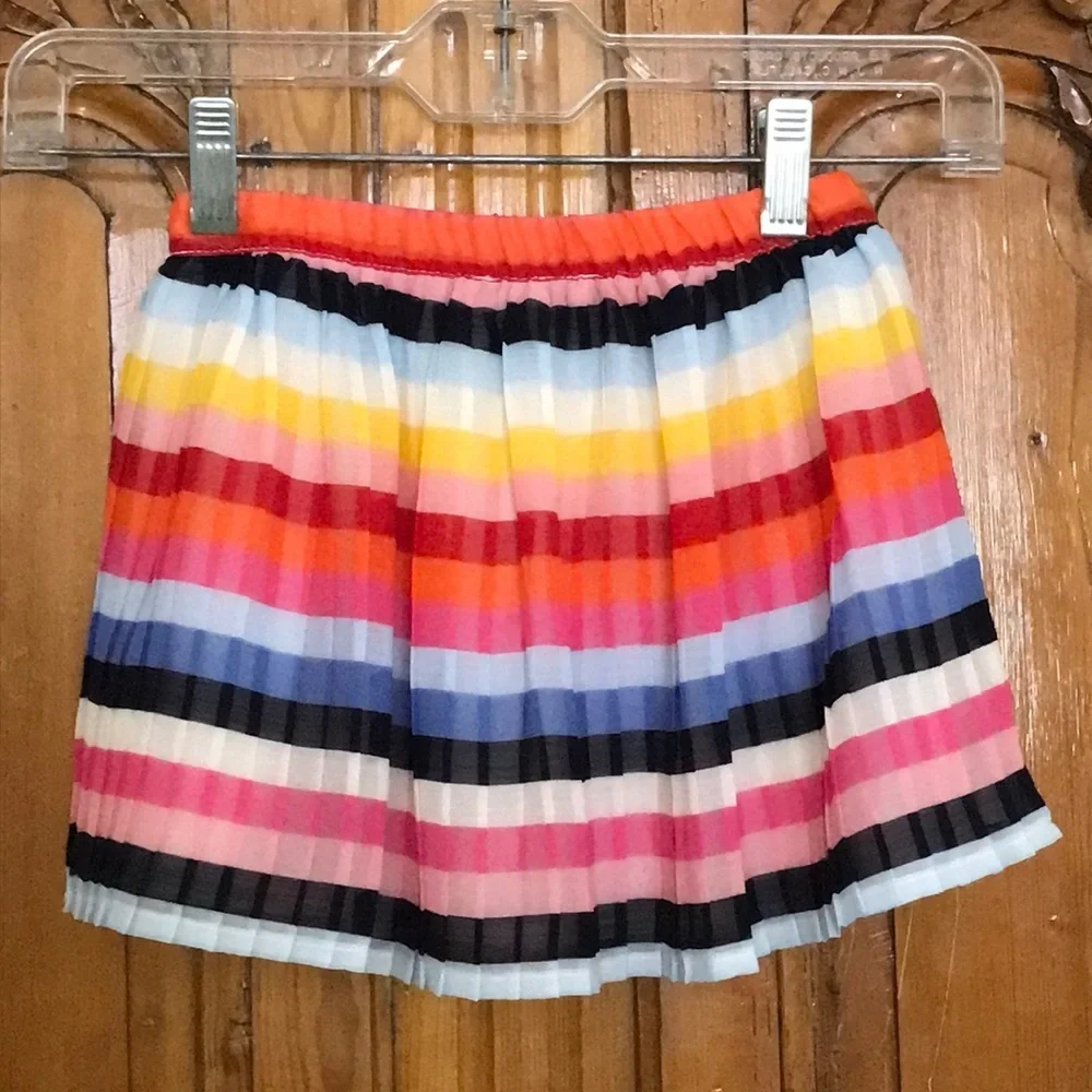GapKids Rainbow Stripe Knife Pleated Skirt